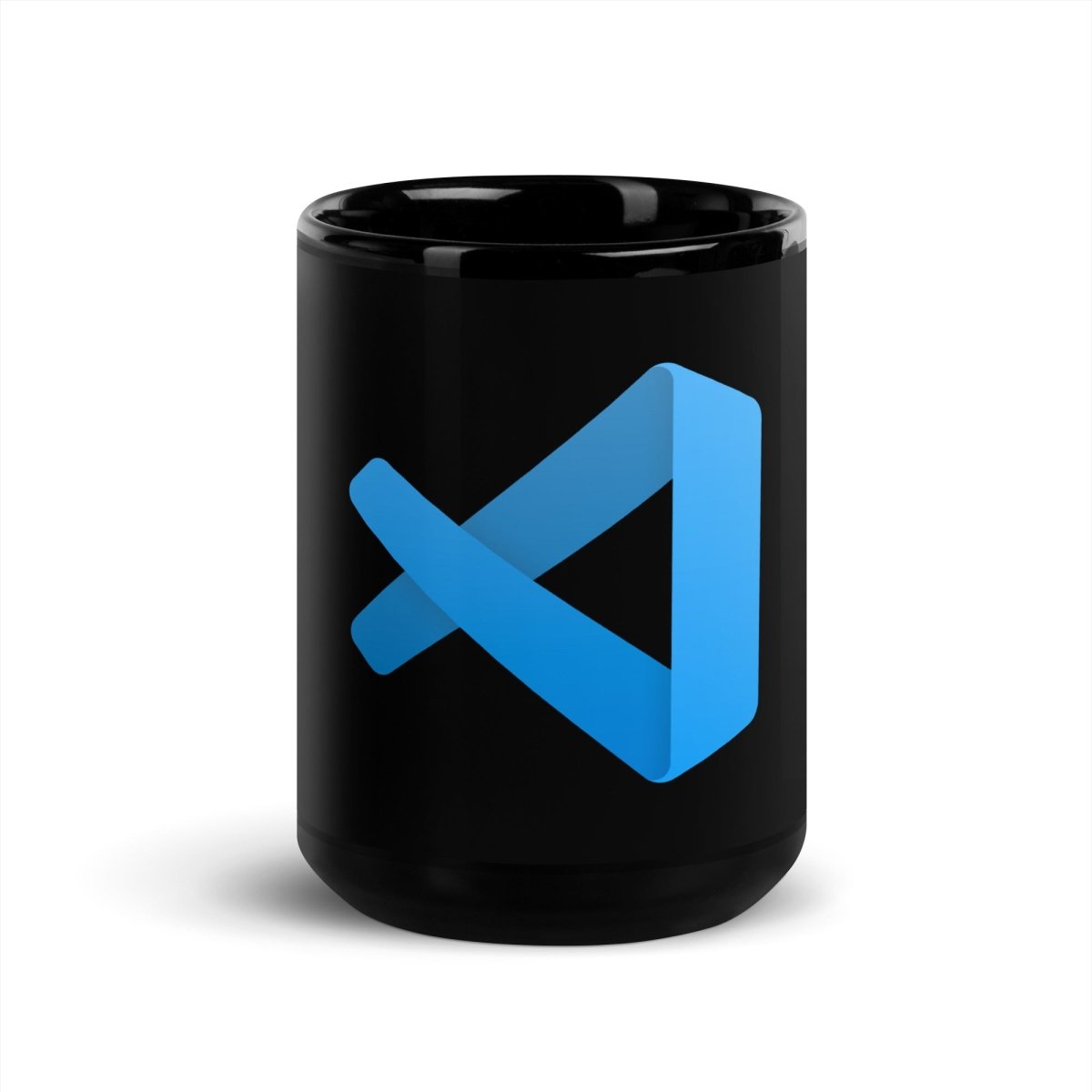 Visual Studio Code Icon on Black Glossy Mug - 15 oz - AI Store