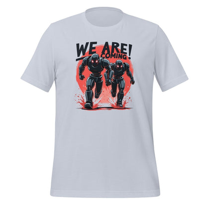 "WE ARE COMING!" Robots T-Shirt (unisex) - Light Blue - AI Store