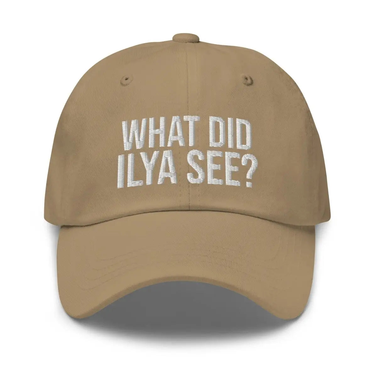 WHAT DID ILYA SEE? Embroidered Cap 4 - Khaki