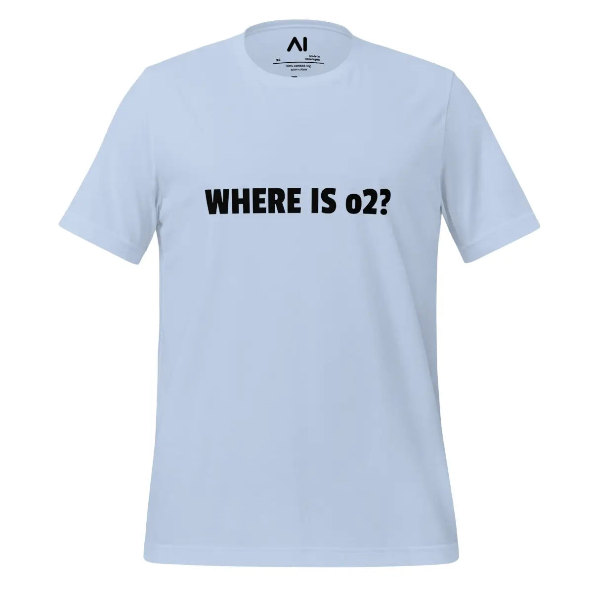 WHERE IS o2? T-Shirt (unisex) - Baby Blue / M