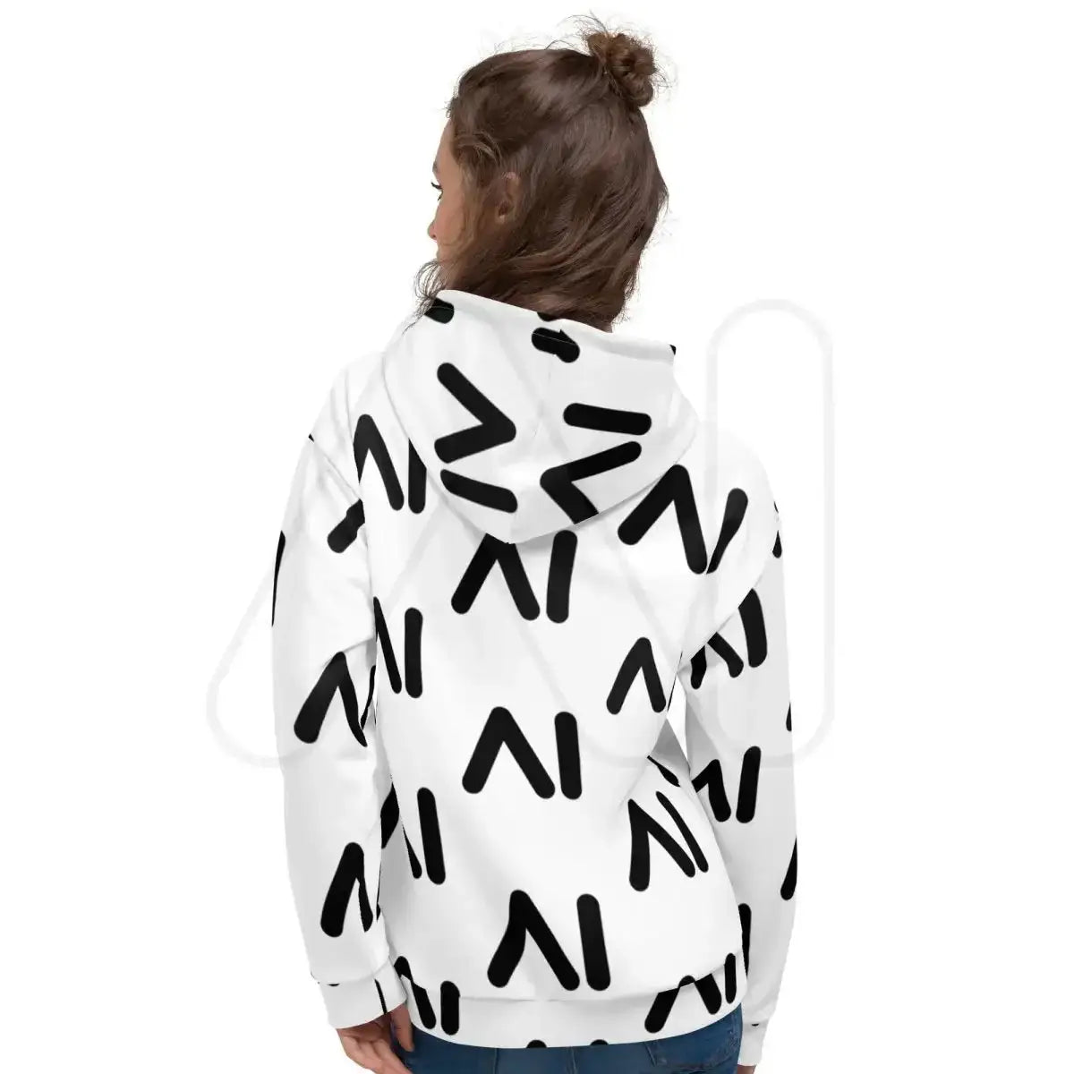 White AI Logo Hoodie (unisex)