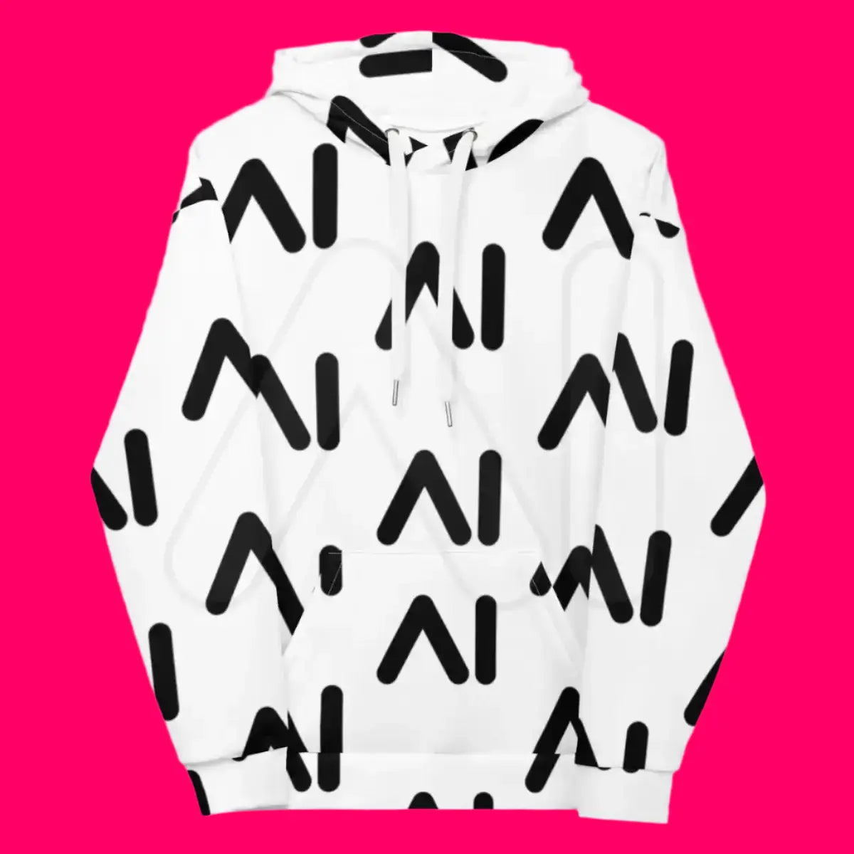 White AI Logo Hoodie (unisex)