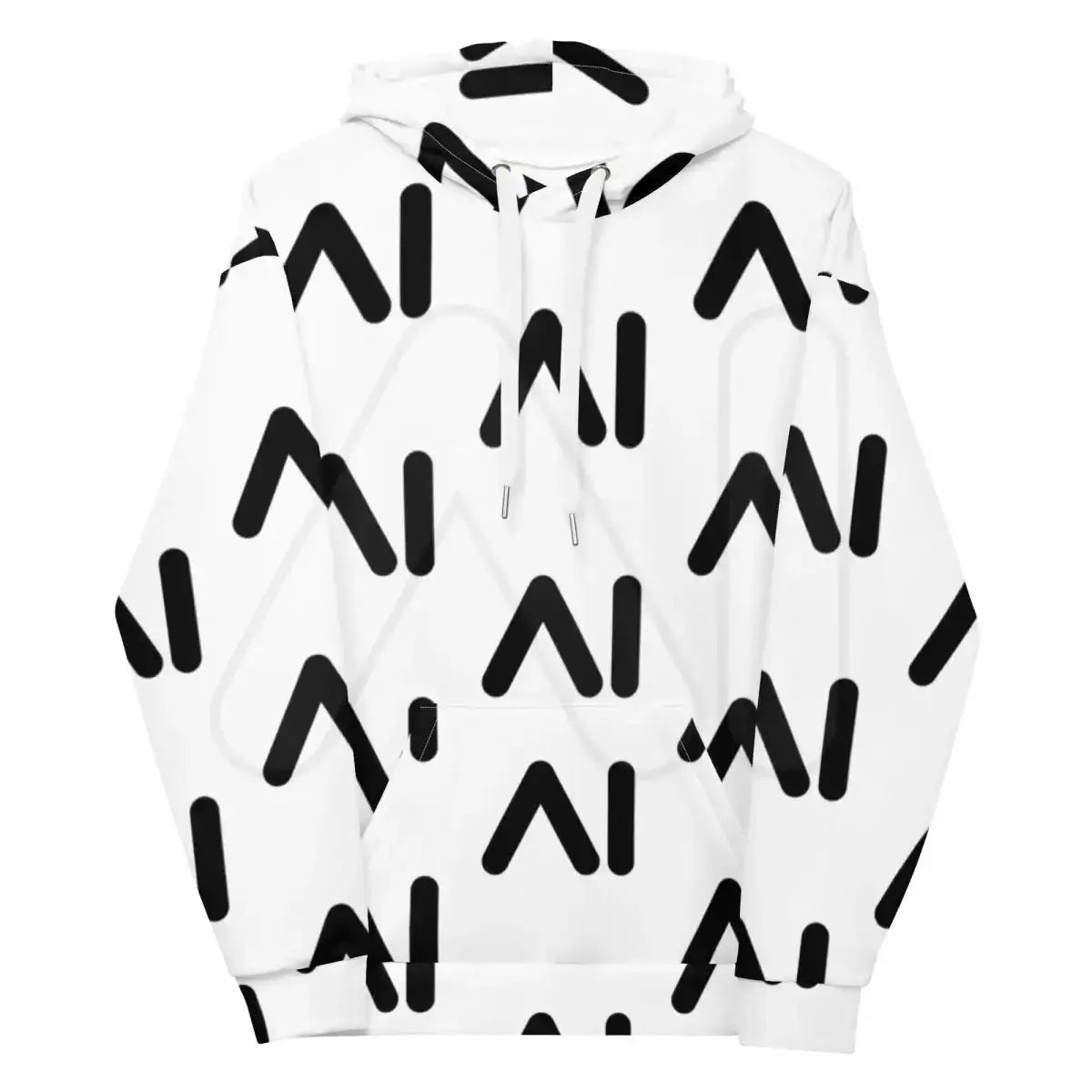 White AI Logo Hoodie (unisex) - M