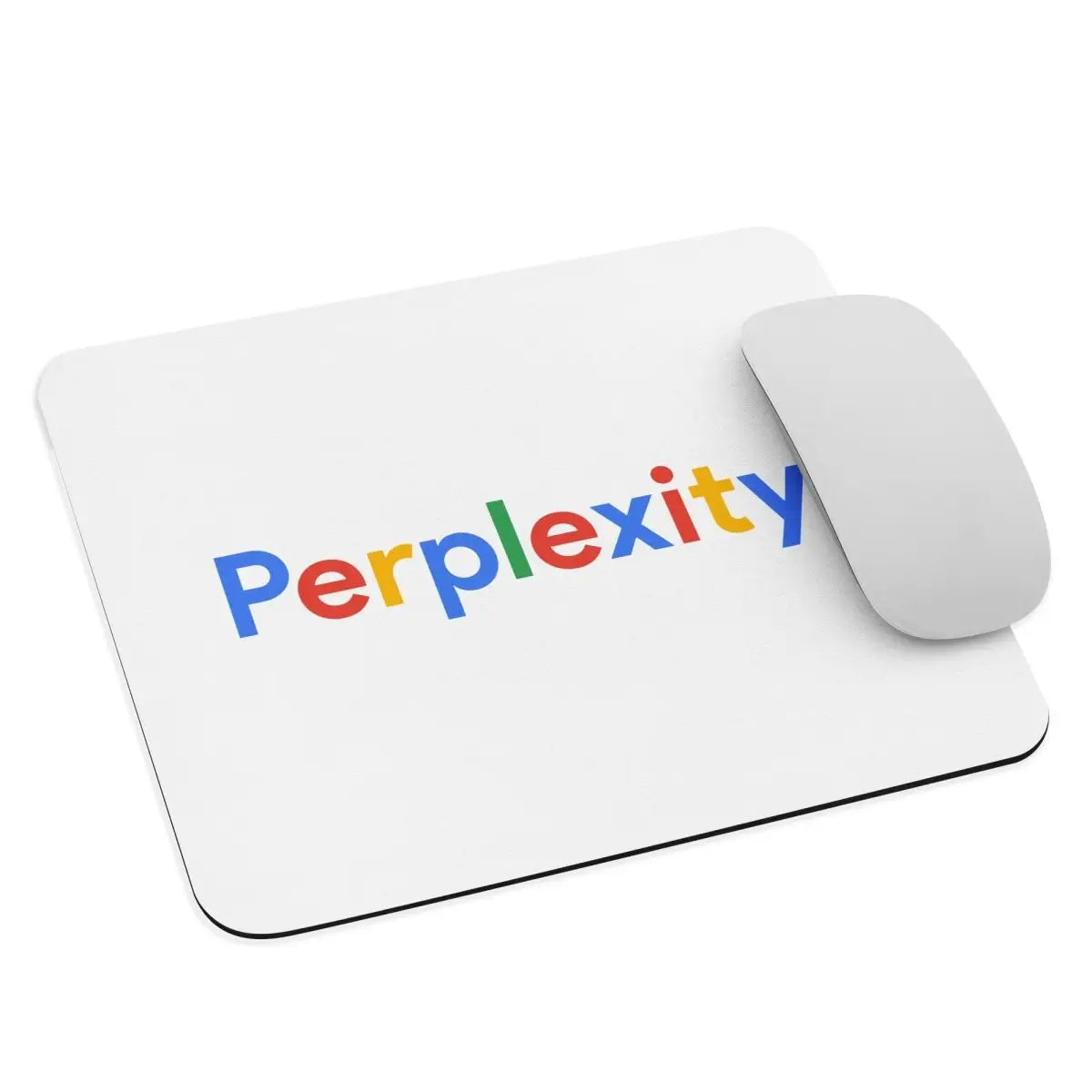 White Perplexity Search Logo Mouse Pad