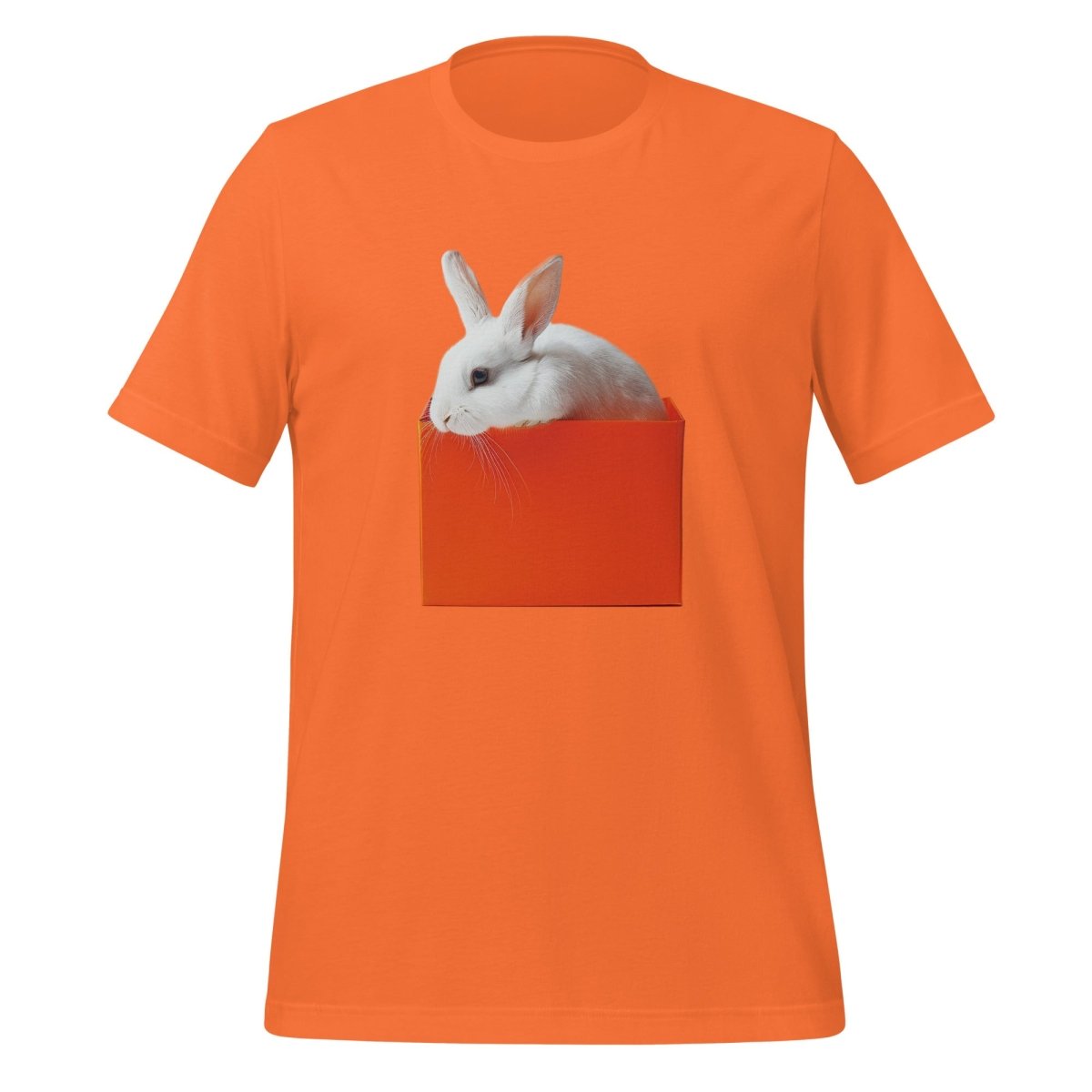 White rabbit in Orange Box T-Shirt (unisex) - Orange - AI Store