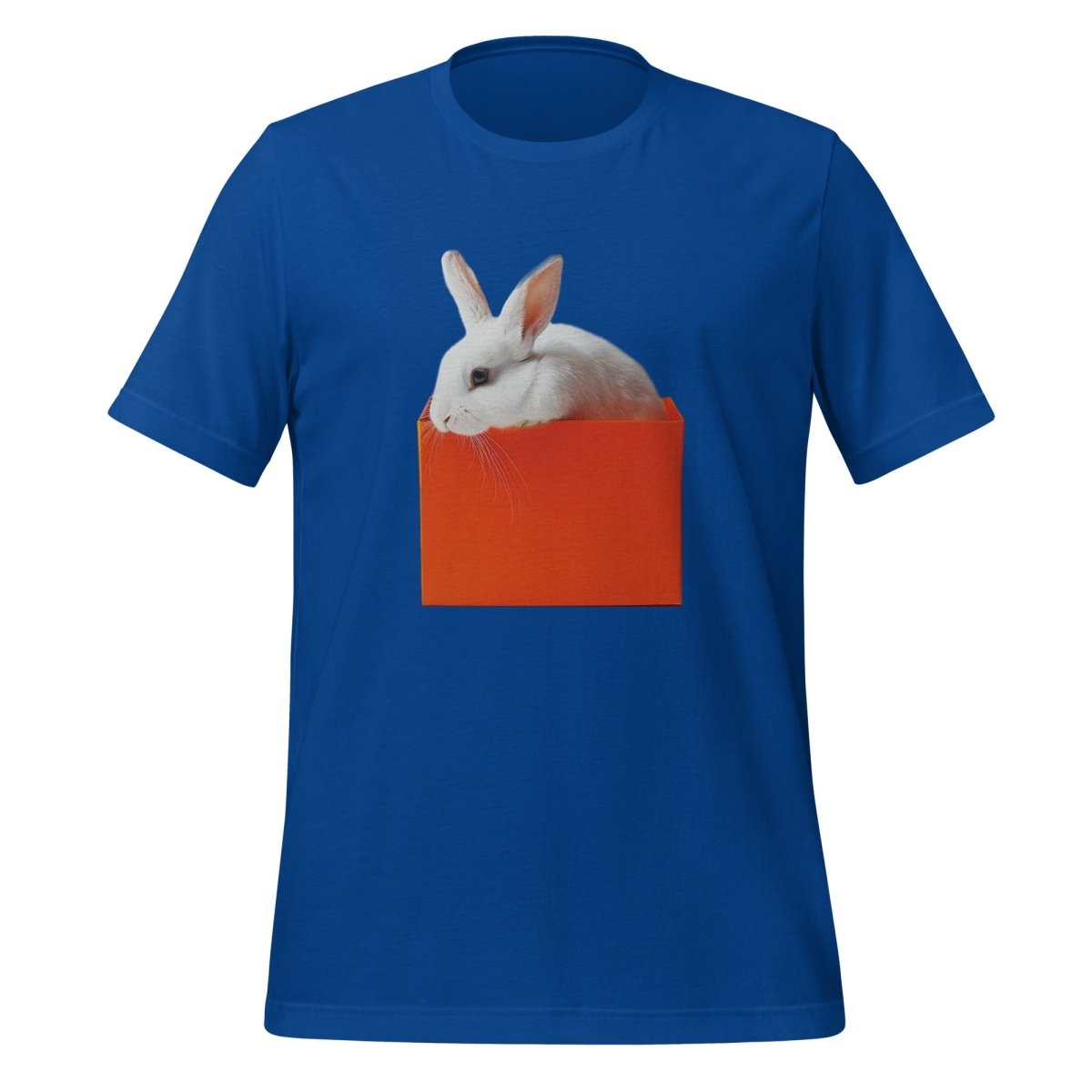 White rabbit in Orange Box T-Shirt (unisex) - True Royal - AI Store