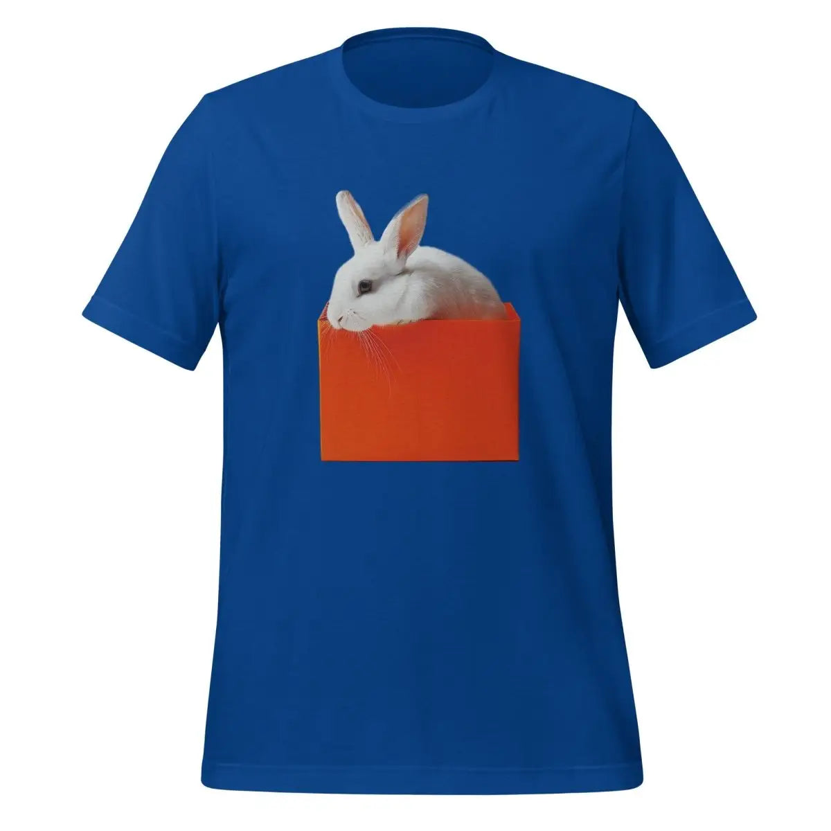 White rabbit in Orange Box T-Shirt (unisex) - True Royal / M