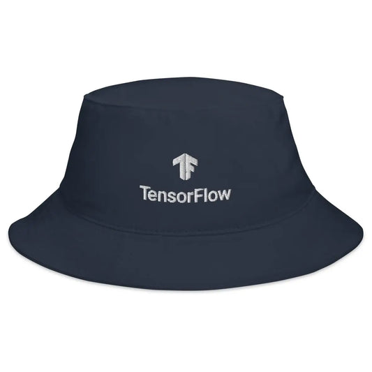 The White Stacked Tensorflow 2 Logo Hat Navy.