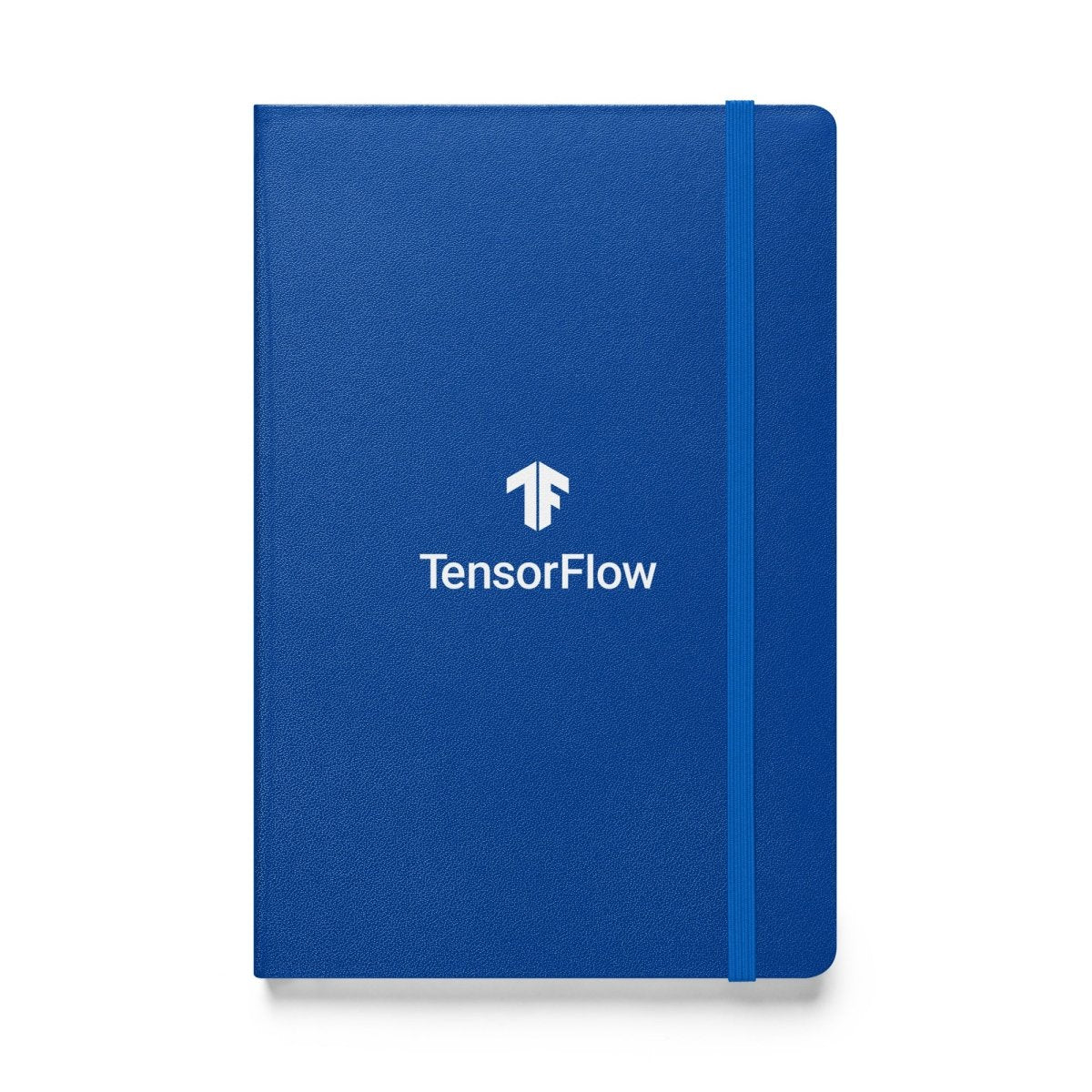 White Stacked TensorFlow 2 Logo Hardcover Bound Notebook - Blue - AI Store