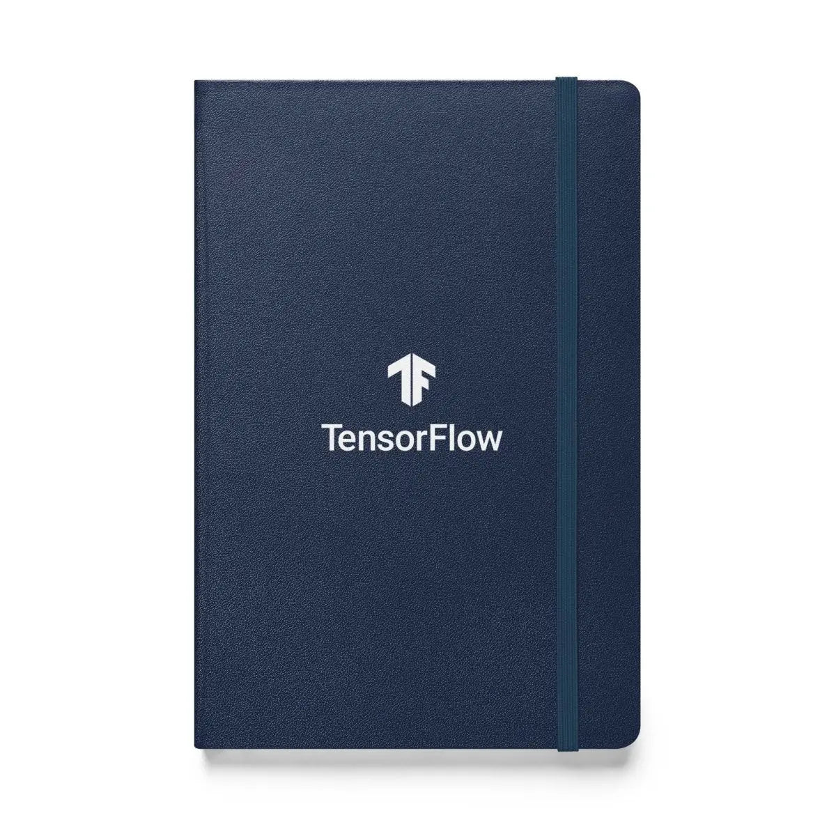 White Stacked TensorFlow 2 Logo Hardcover Bound Notebook - Navy