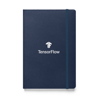 White Stacked TensorFlow 2 Logo Hardcover Bound Notebook - Navy - AI Store