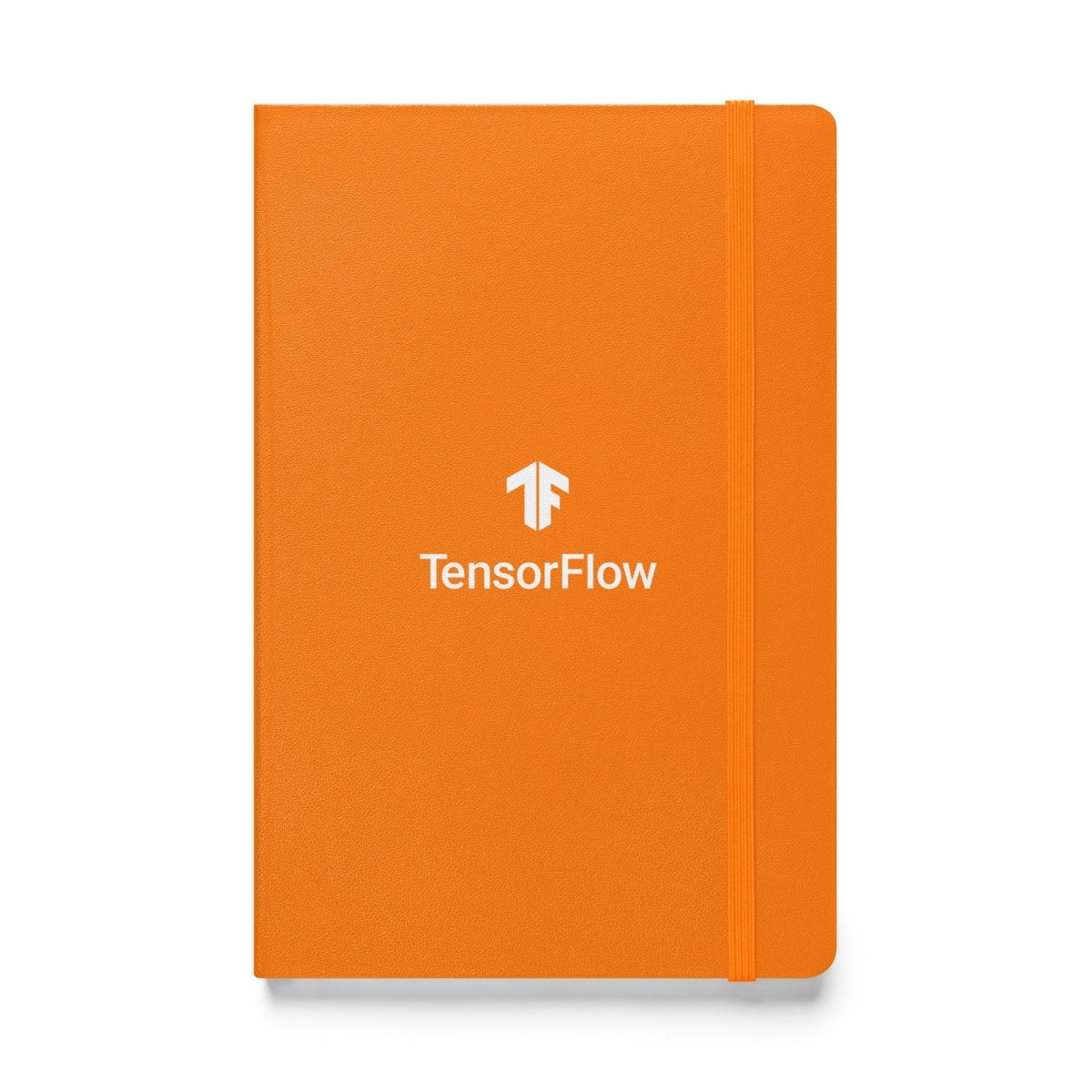 White Stacked TensorFlow 2 Logo Hardcover Bound Notebook - Orange - AI Store