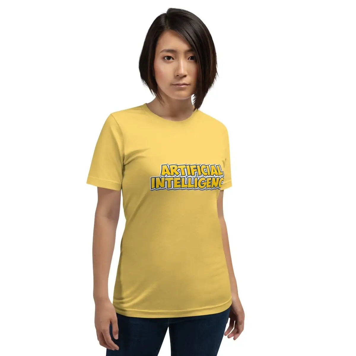 Yellow Comic Artificial Intelligence T-Shirt (unisex)