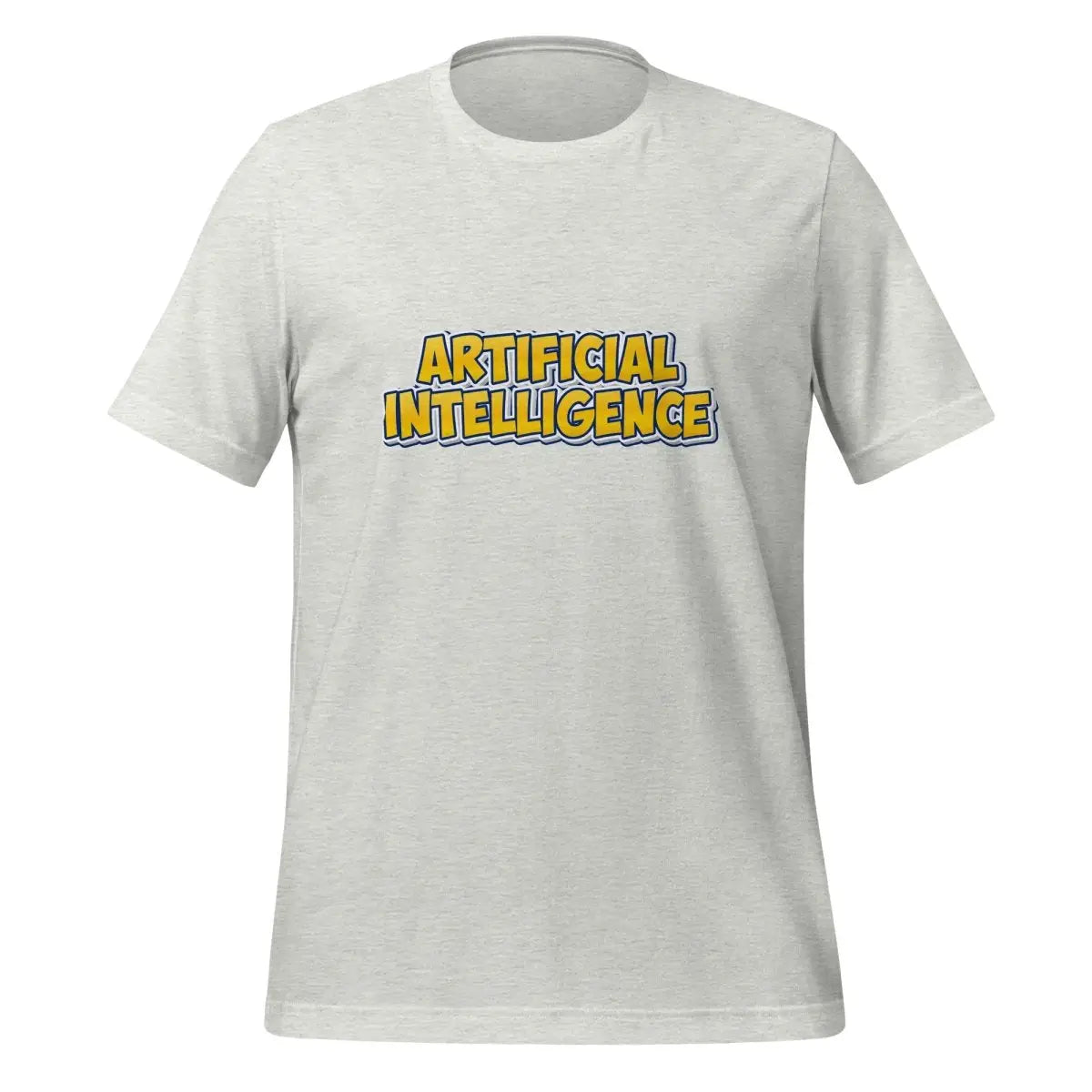 Yellow Comic Artificial Intelligence T-Shirt (unisex) - Ash / M