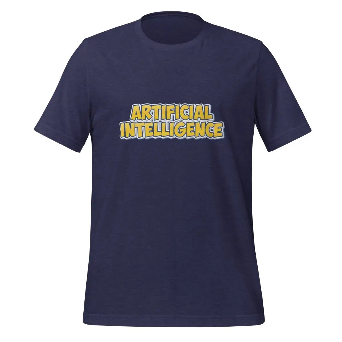 Yellow Comic Artificial Intelligence T-Shirt (unisex) - Heather Midnight Navy / M