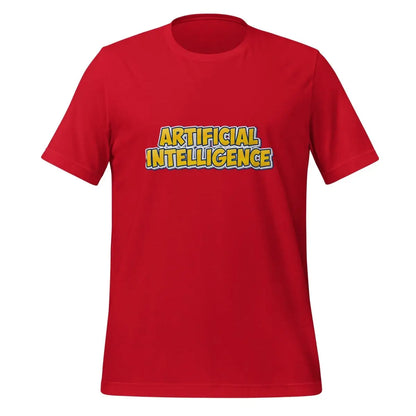 Yellow Comic Artificial Intelligence T-Shirt (unisex) - Red / M