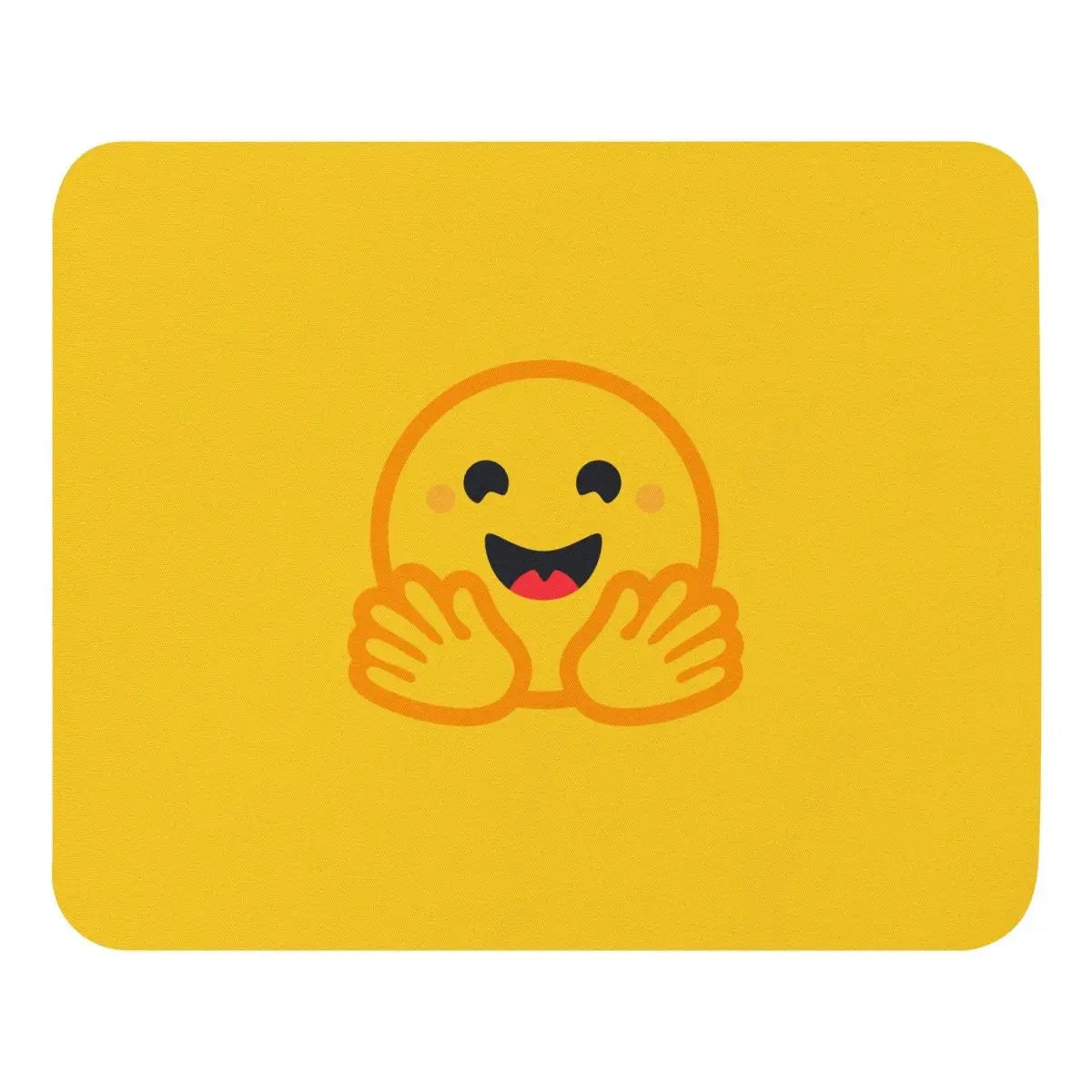 Yellow Hugging Face Icon Mouse Pad