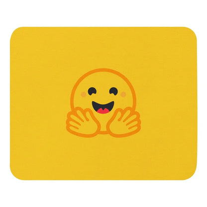 Yellow Hugging Face Icon Mouse Pad