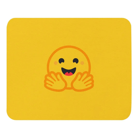 Yellow Hugging Face Icon Mouse Pad