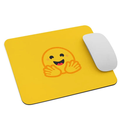 Yellow Hugging Face Icon Mouse Pad