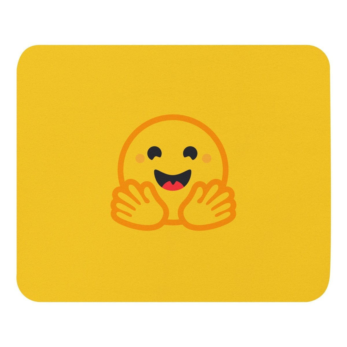 Yellow Hugging Face Icon Mouse Pad - AI Store