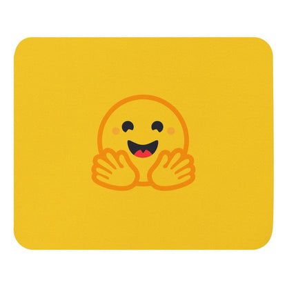 Yellow Hugging Face Icon Mouse Pad - AI Store