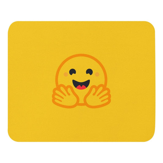 Yellow Hugging Face Icon Mouse Pad - AI Store