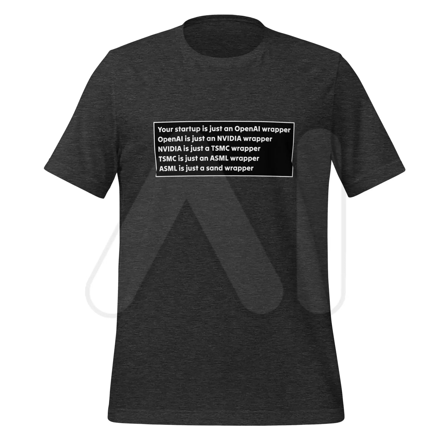 Your Startup is Just a Wrapper T-Shirt 2 (unisex) - Dark Grey Heather / M