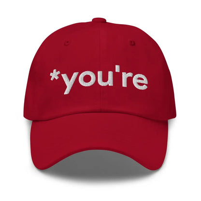 *you’re Embroidered Cap - Cranberry