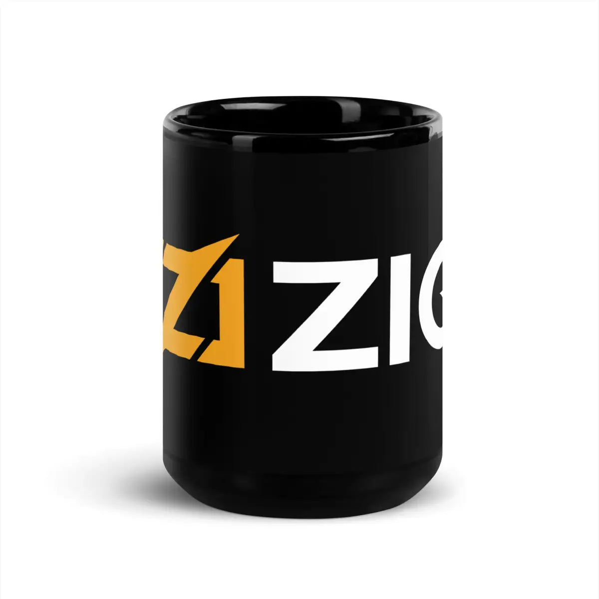 Zig Logo Black Glossy Mug - 15 oz